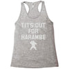 tits out for harambe Racerback Tank