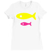 big fish little fish cardboard box Ladies Fitted T-Shirt