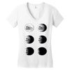 the phases of the moon of laika dog Women's V-Neck T-Shirt