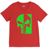 mad engine marvel brand punisher scar glow in the dark V-Neck Tee