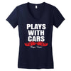 Plays With Cars Women's V-Neck T-Shirt