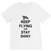 keep flying and stay shiny t shirt serenity firefly calm carry tee bro V-Neck Tee