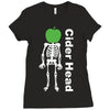 ciderhead cider drinking skeleton and apple Ladies Fitted T-Shirt