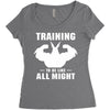 Training to be Like All Might Women's Triblend Scoop T-shirt