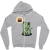 zombie cat Zipper Hoodie