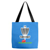 disc golf frisbee leaning on target basket innova Tote Bags