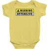 warning offensive mens funny Baby Bodysuit