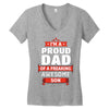 proud dad son Women's V-Neck T-Shirt