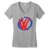 mod vw volkswagen dub logo Women's V-Neck T-Shirt