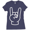 rock and roll throwing horns Ladies Fitted T-Shirt