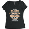 Braver Stronger Smarter Uterine Cancer Awareness Women's Triblend Scoop T-shirt