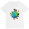animal polygon around the planet V-Neck Tee