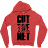 cut the net Zipper Hoodie