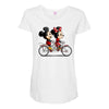 biking down main street Maternity Scoop Neck T-shirt