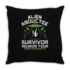 alien abductee survivor tour ufo nerd geek comic funny Throw Pillow
