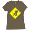 ninja crossing sign Ladies Fitted T-Shirt