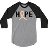 Hope Uterine Cancer Awareness 3/4 Sleeve Shirt