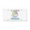 unicorns are born in december cute unicorn License Plate