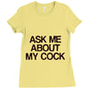 ask me about my cock rooster Ladies Fitted T-Shirt