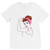 breast cancer girl power V-Neck Tee
