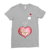 Mom and Baby are Connected to the Heart Ladies Fitted T-Shirt