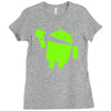 android eats apple Ladies Fitted T-Shirt