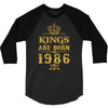 kings are born in 1986 3/4 Sleeve Shirt