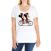 biking down main street Ladies Curvy T-Shirt