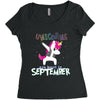 september born unicorns Women's Triblend Scoop T-shirt