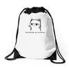 nevertheless, she purrsisted Drawstring Bags