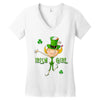 DABBİNG LEPRECHAUN Women's V-Neck T-Shirt