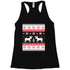 reindeer christmas ugly sweater Racerback Tank