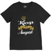 kings are born in august V-Neck Tee