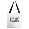 i love my soldier hunter camouflage Tote Bags