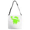 android eats apple Adjustable Strap Totes