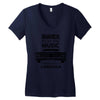 driver picks the music passenger shuts his cakehole Women's V-Neck T-Shirt
