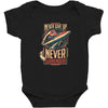 never surrender Baby Bodysuit