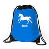 unicorn believe Drawstring Bags