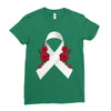 lung cancer white ribbon Ladies Fitted T-Shirt