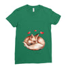 Baby Fox Belly Ladies Fitted T-Shirt