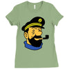 captain haddock tintin cartoon comic Ladies Fitted T-Shirt