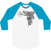 girl butterfly head 3/4 Sleeve Shirt