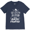 You Cant Scare Me I am Biker Pawpaw V-Neck Tee