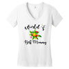 world's best mommy with flowers Women's V-Neck T-Shirt