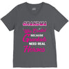 Grandma Was Created Because Need Real Heroes V-Neck Tee