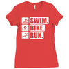 v6 swim bike run Ladies Fitted T-Shirt