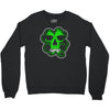 celtic green clover skull patch, irish biker patches Crewneck Sweatshirt