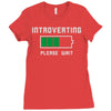 low battery introvert pun humor Ladies Fitted T-Shirt