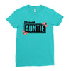 blessed aunitie with flower Ladies Fitted T-Shirt