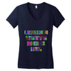 ONE DAY SOMAONE IS GOING TO HUG YOU SO TIGHT THAT ALL OF YOUR BROKEN P Women's V-Neck T-Shirt